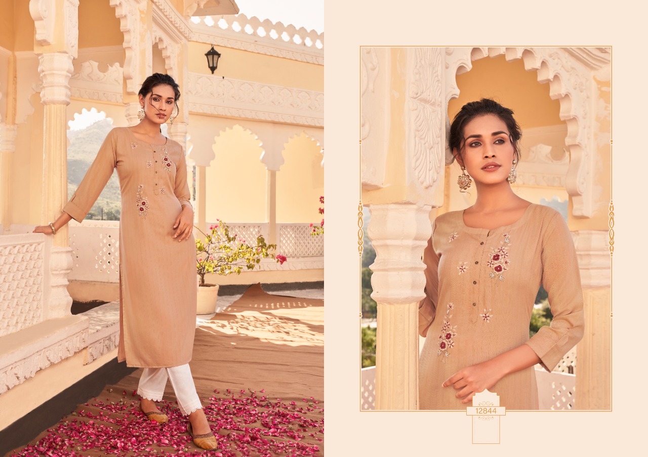 Kalaroop by Kajree walnut Fancy Weaving elegant kurti  catalog