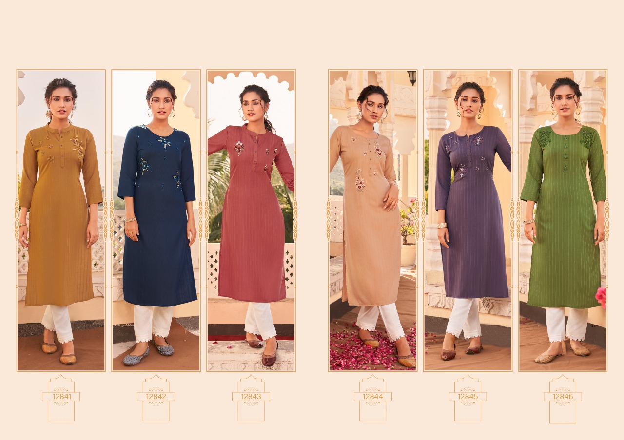 Kalaroop by Kajree walnut Fancy Weaving elegant kurti  catalog