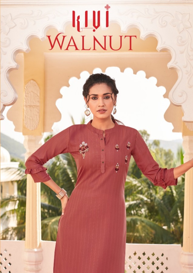 Kalaroop by Kajree walnut Fancy Weaving elegant kurti  catalog