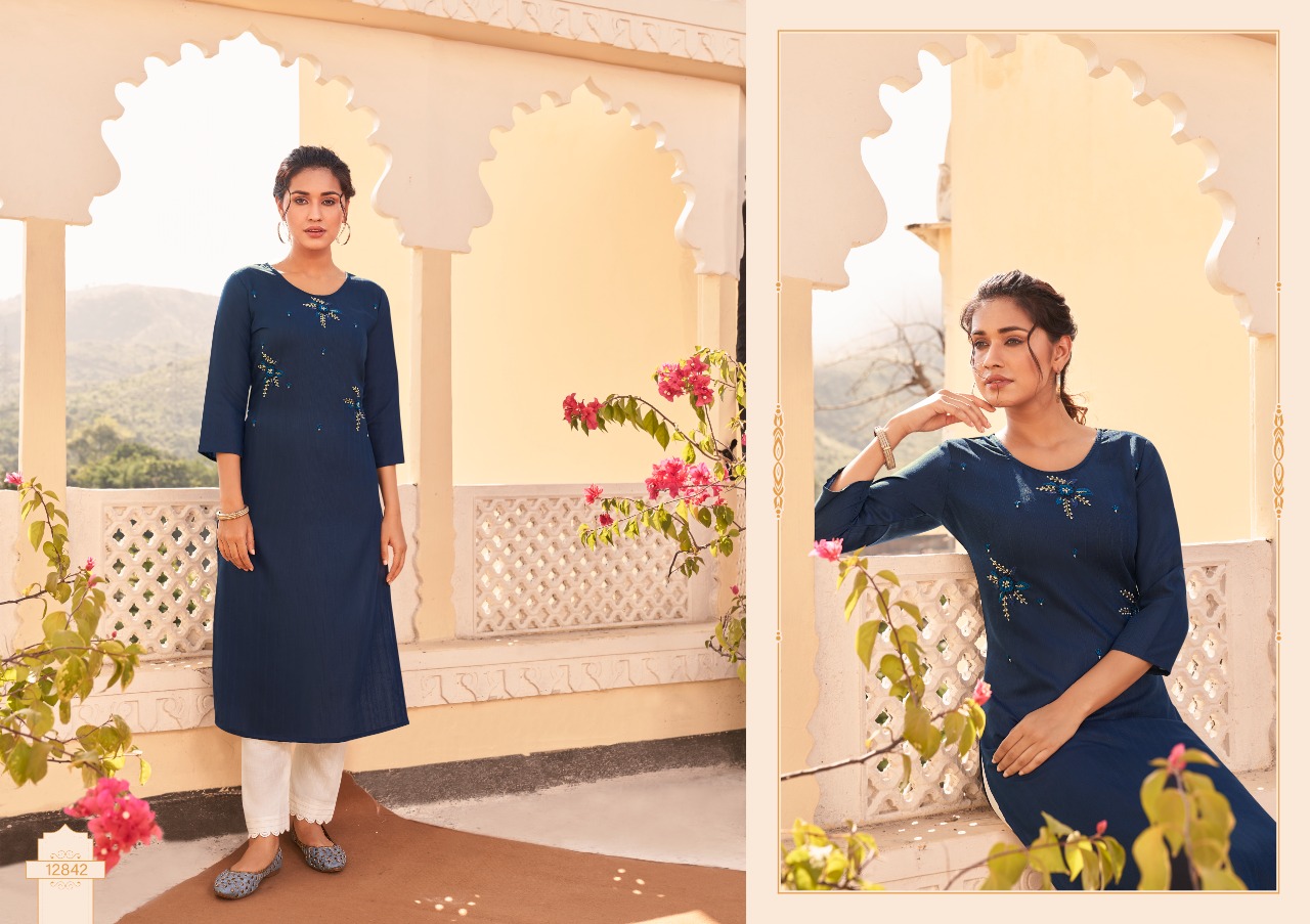 Kalaroop by Kajree walnut Fancy Weaving elegant kurti  catalog