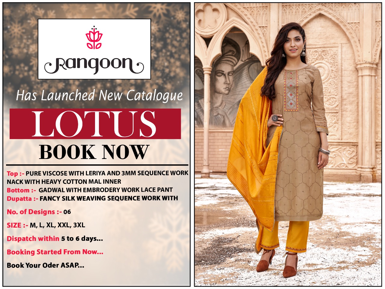 kessi rangoon lotus viscose astonishing top Bottom with dupatta catalog