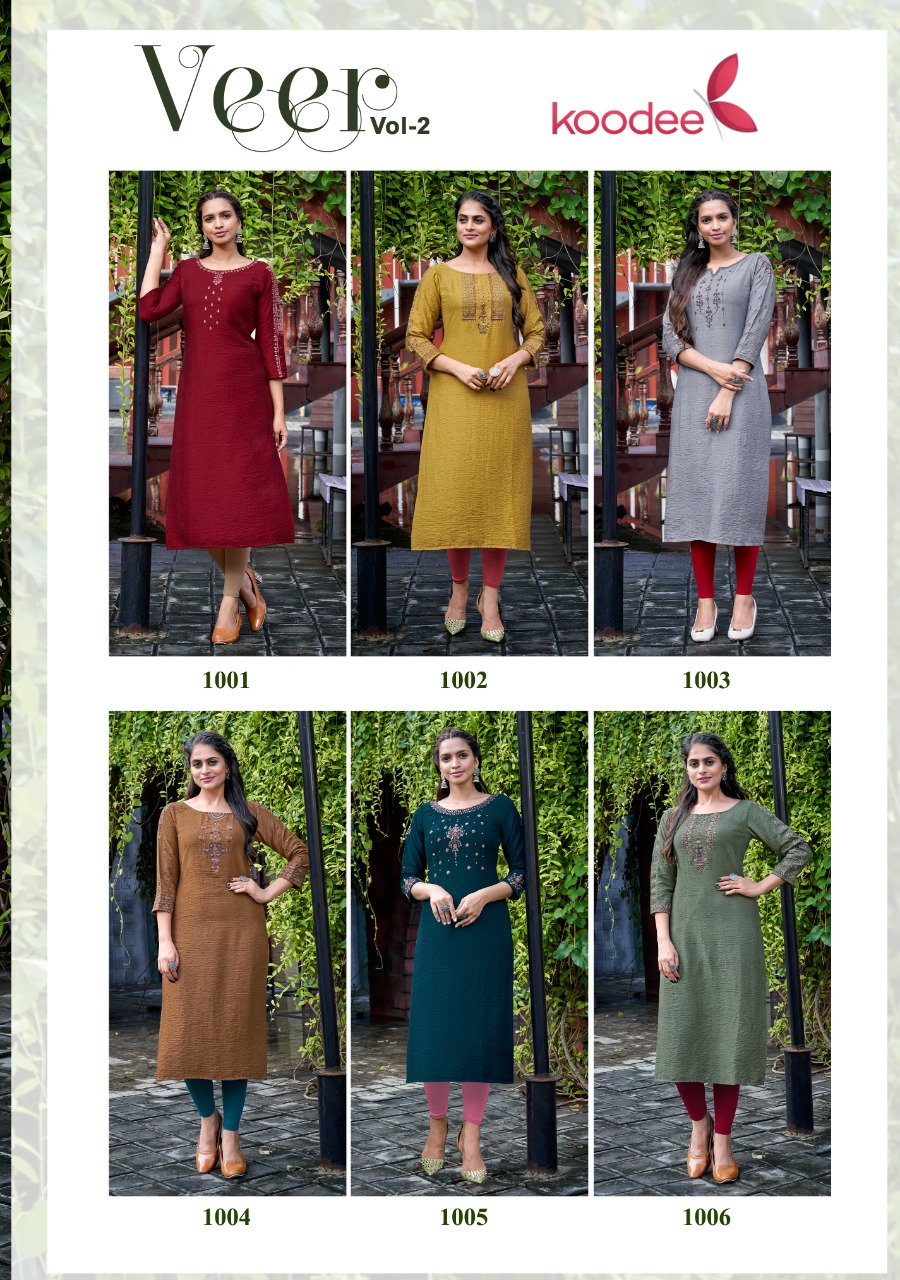 koodee veer 2 viscose elegant kurti catalog