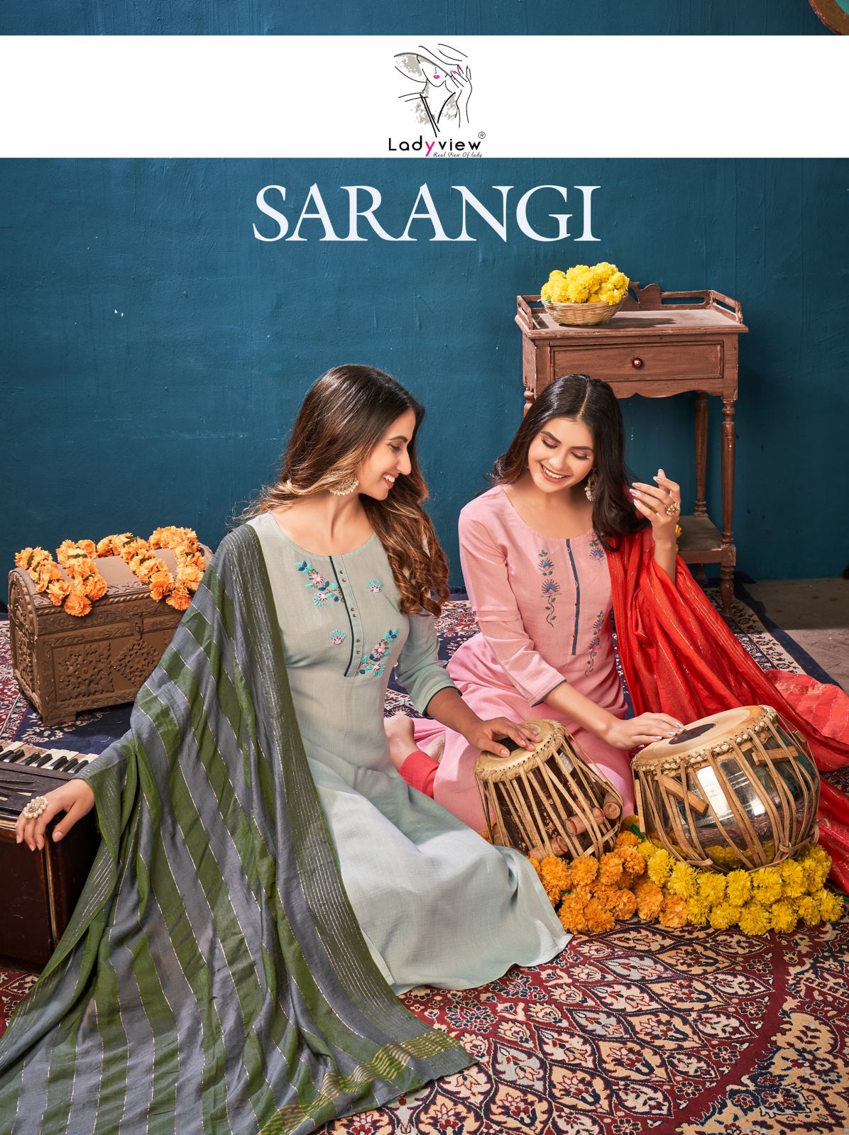 ladyview sarangi viscose regal look top with bottom and dupatta catalog