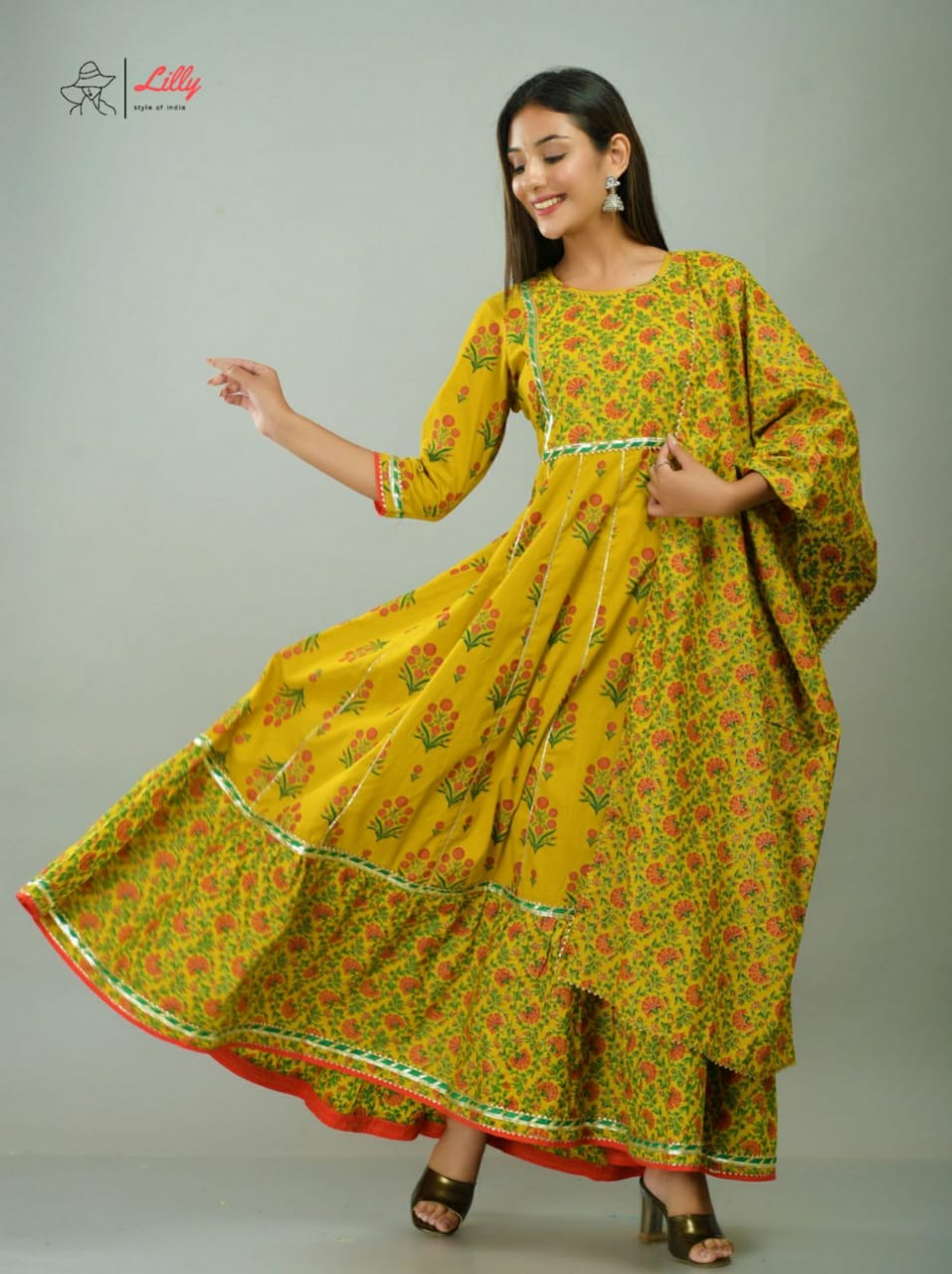 lilly style of india haldi mehndi 2 mal mal astonishing kurti with pant dupatta catalog