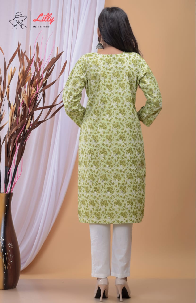 lilly style of india krisha 2 cotton  affordable price kurti catalog