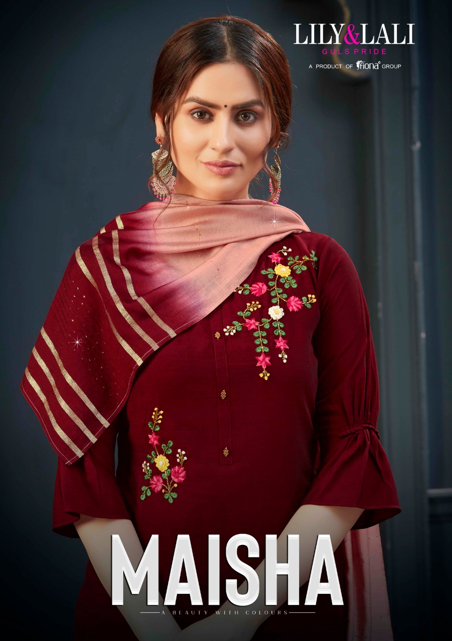 lily and lali maisha viscose astonish style kurti pant with dupatta catalog