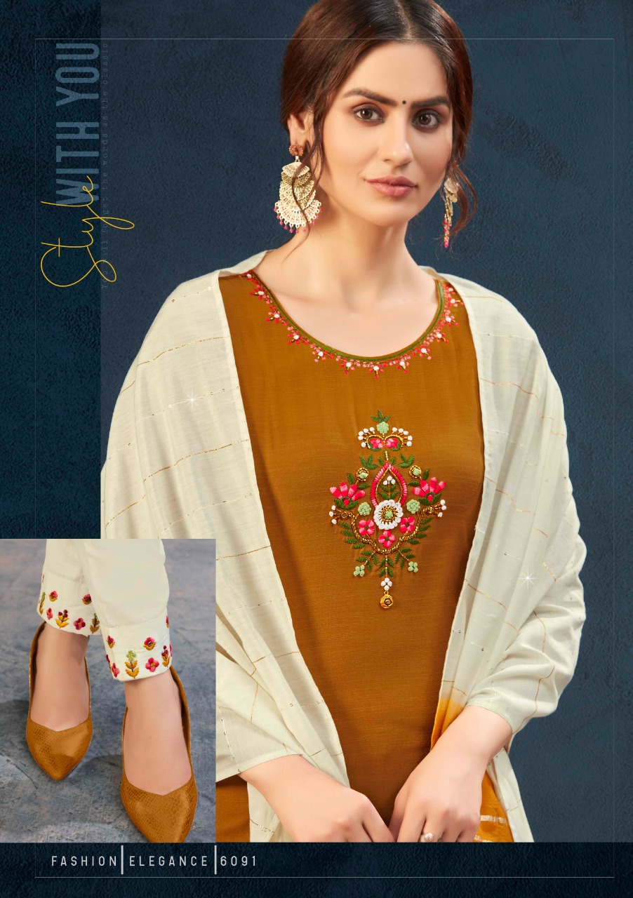 lily and lali maisha viscose astonish style kurti pant with dupatta catalog