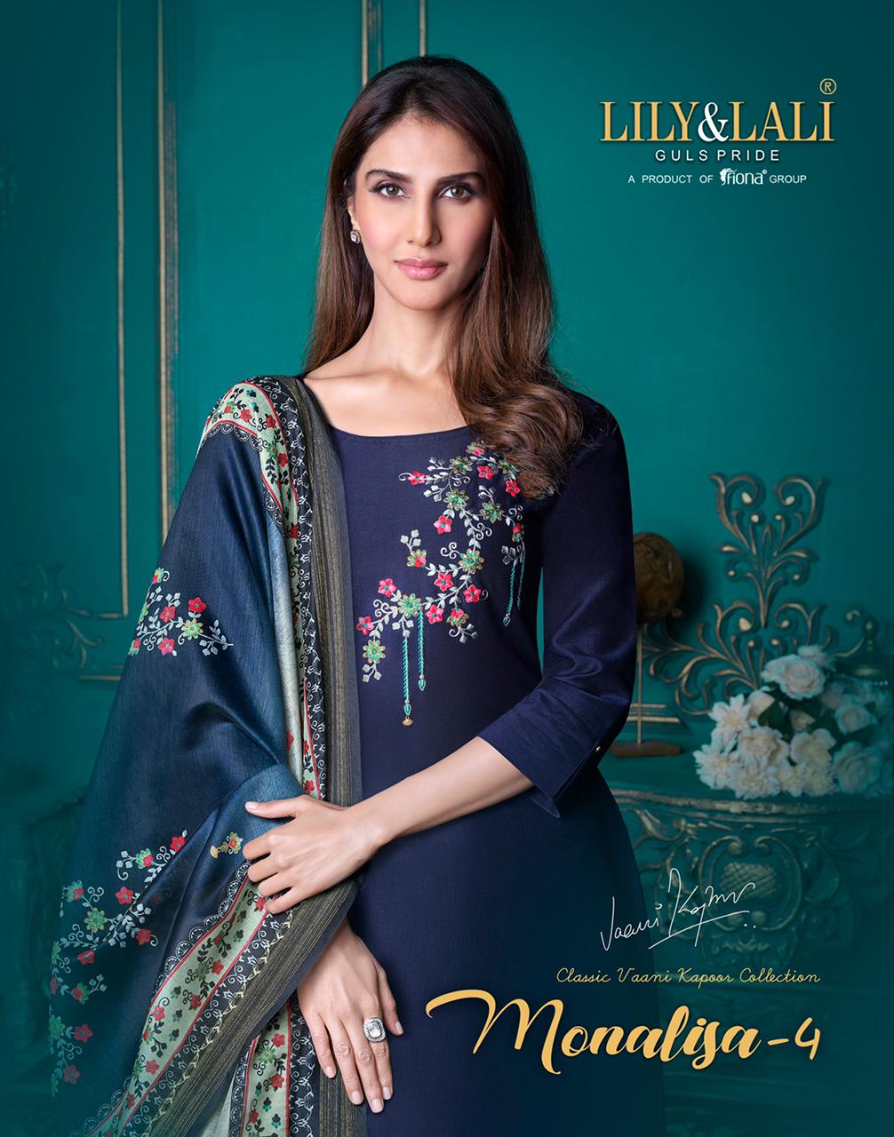 lily and lali monalisa 4 bemberg silk astonish style kurti pant with dupatta catalog