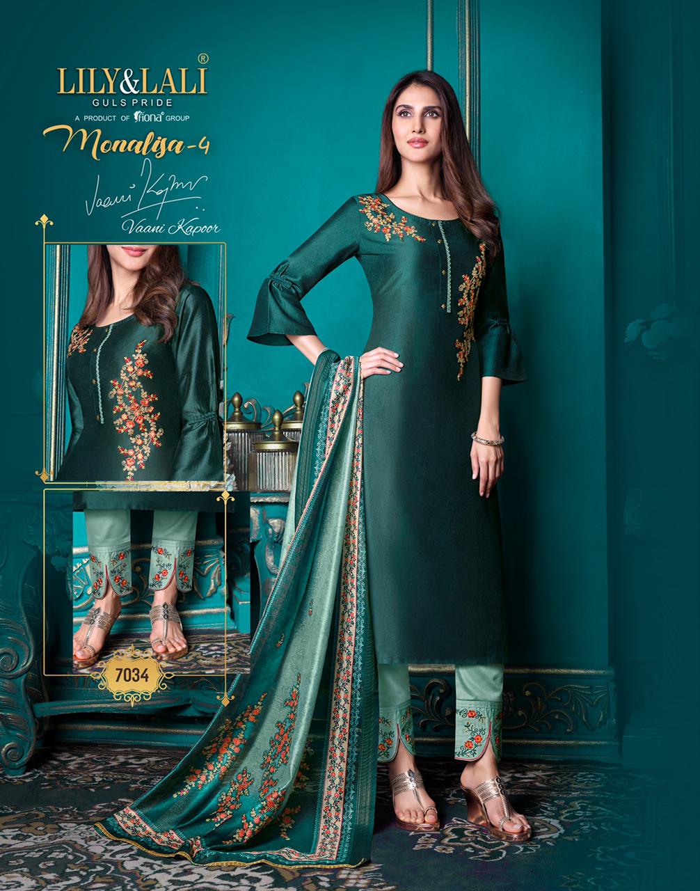 lily and lali monalisa 4 bemberg silk astonish style kurti pant with dupatta catalog