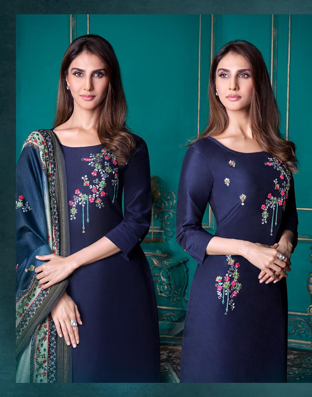 lily and lali monalisa 4 bemberg silk astonish style kurti pant with dupatta catalog