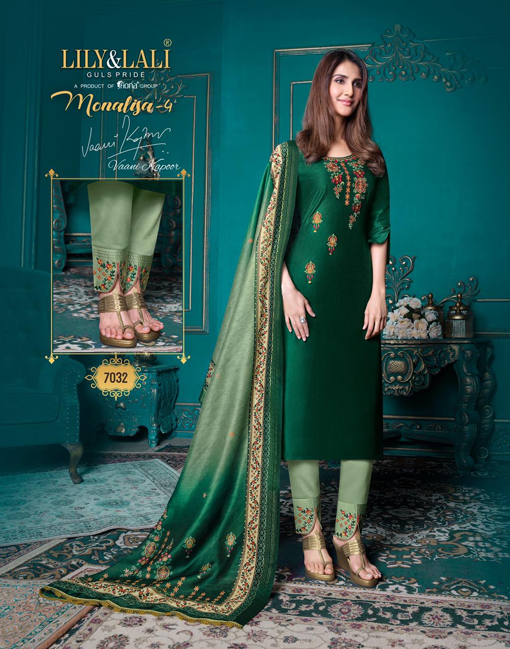 lily and lali monalisa 4 bemberg silk astonish style kurti pant with dupatta catalog