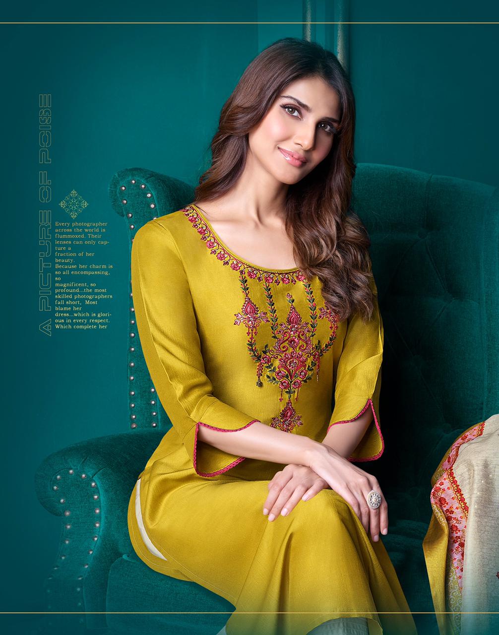 lily and lali monalisa 4 bemberg silk astonish style kurti pant with dupatta catalog