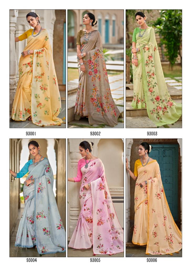 lt kashvi creation amrut organza silk elegant print saree catalog