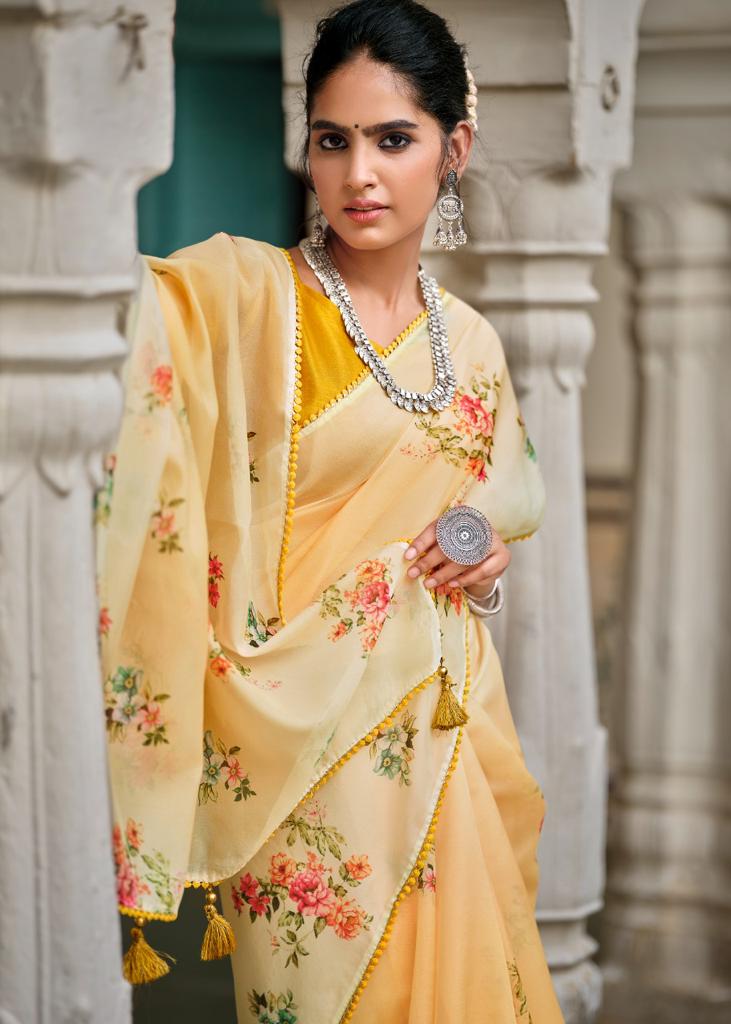 lt kashvi creation amrut organza silk elegant print saree catalog