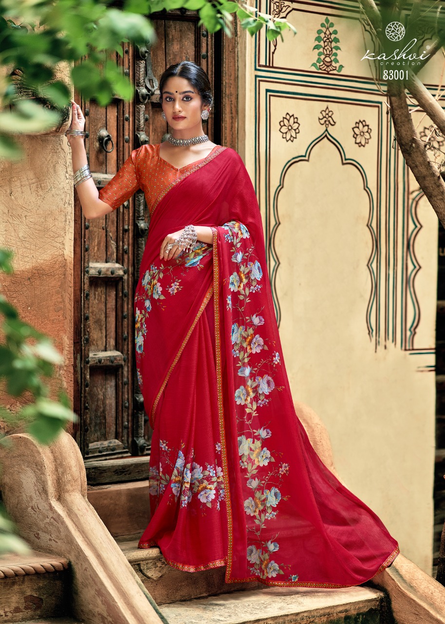 lt kashvi creation anupriya chiffon decent look saree catalog