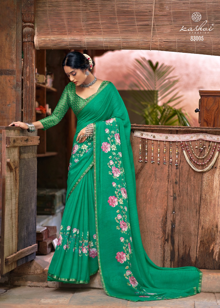 lt kashvi creation anupriya chiffon decent look saree catalog