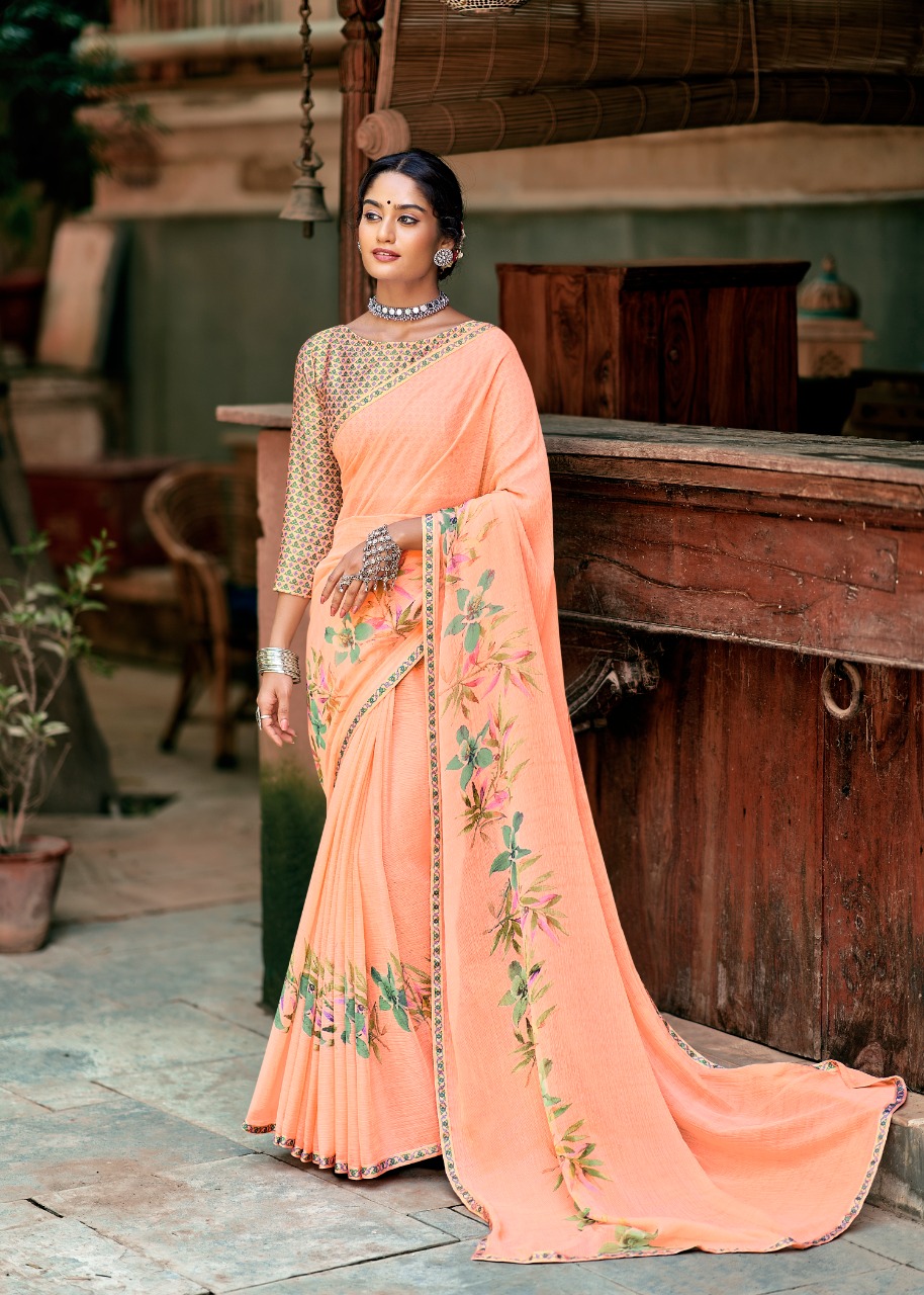 lt kashvi creation anupriya chiffon decent look saree catalog