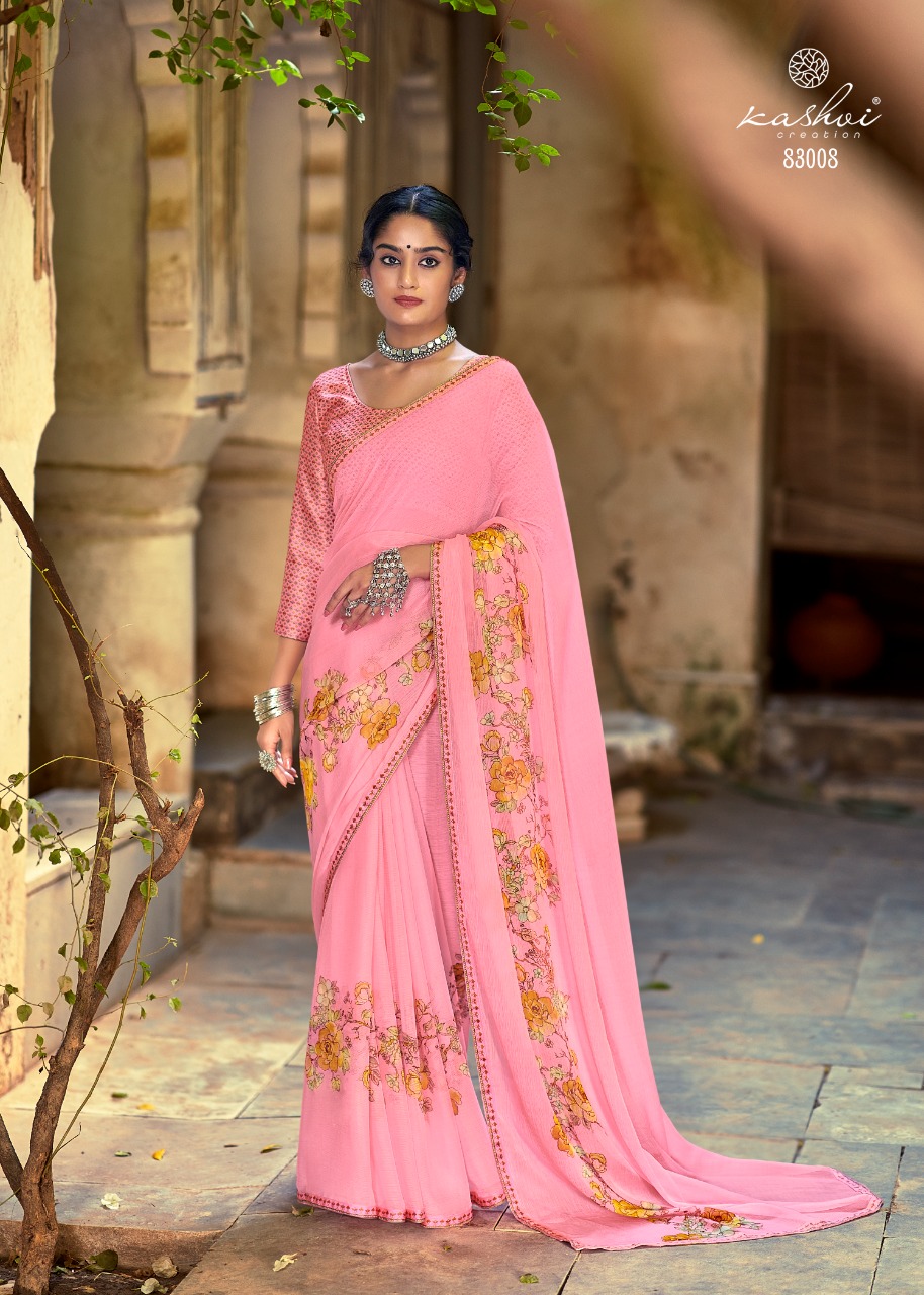 lt kashvi creation anupriya chiffon decent look saree catalog