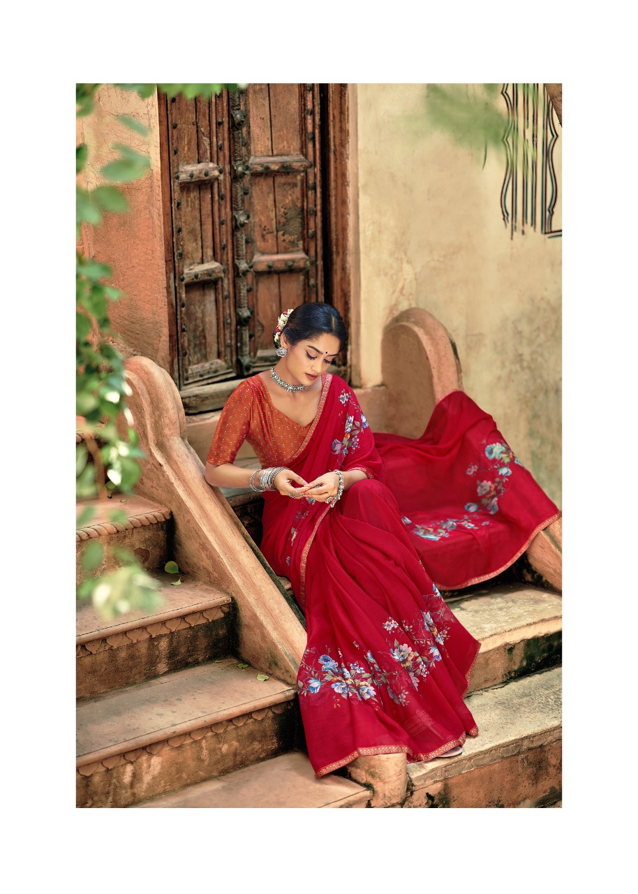 lt kashvi creation anupriya chiffon decent look saree catalog