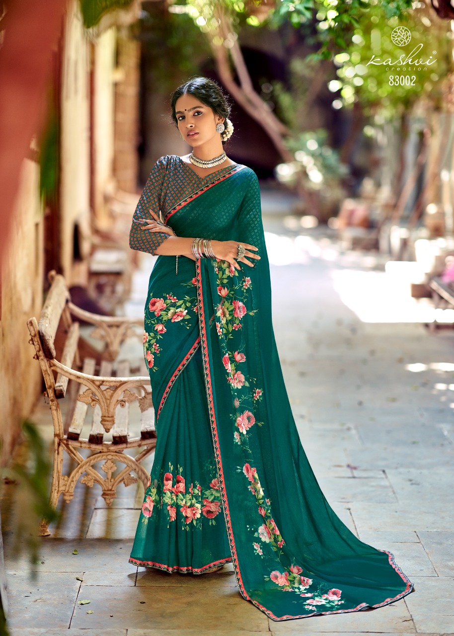 lt kashvi creation anupriya chiffon decent look saree catalog