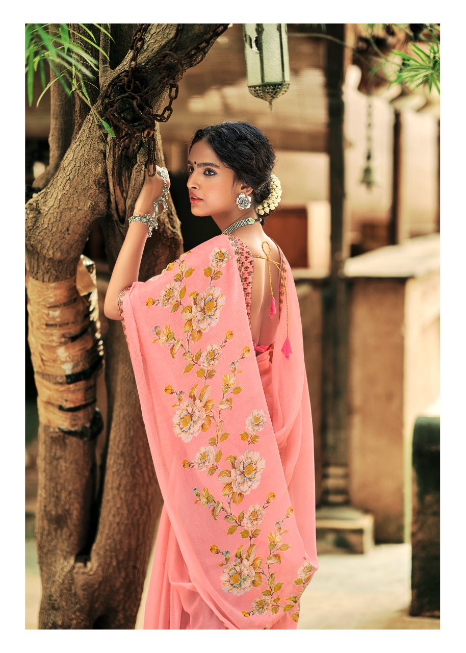 lt kashvi creation anupriya chiffon decent look saree catalog