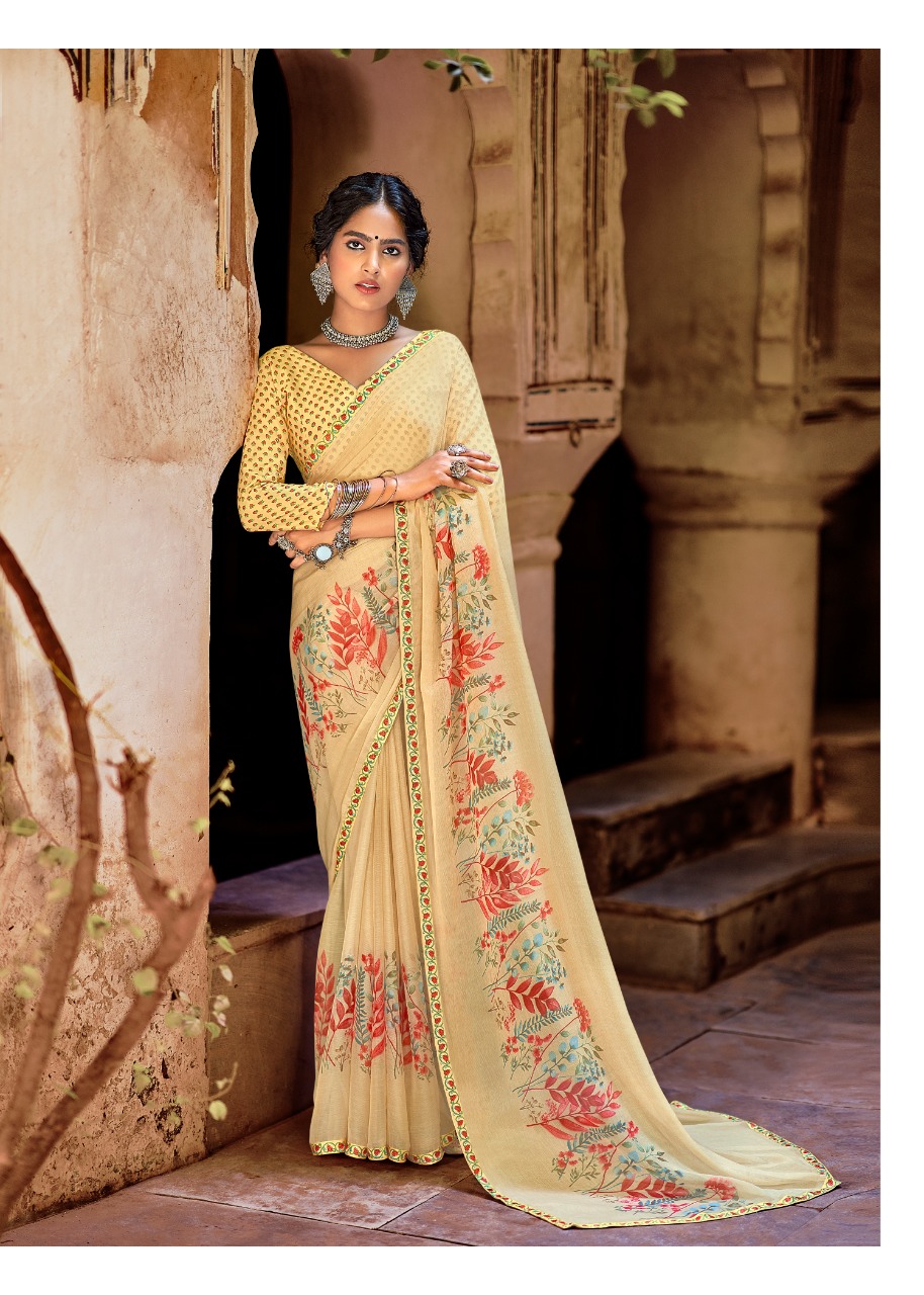 lt kashvi creation anupriya chiffon decent look saree catalog