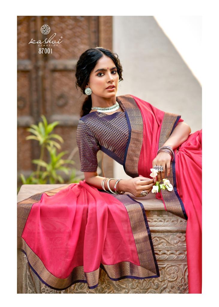 lt kashvi creation kaveri chiffon regal look saree catalog