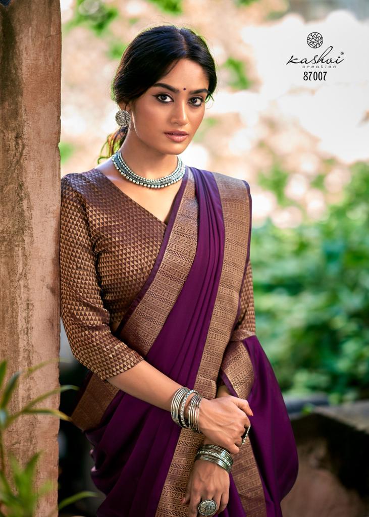 lt kashvi creation kaveri chiffon regal look saree catalog