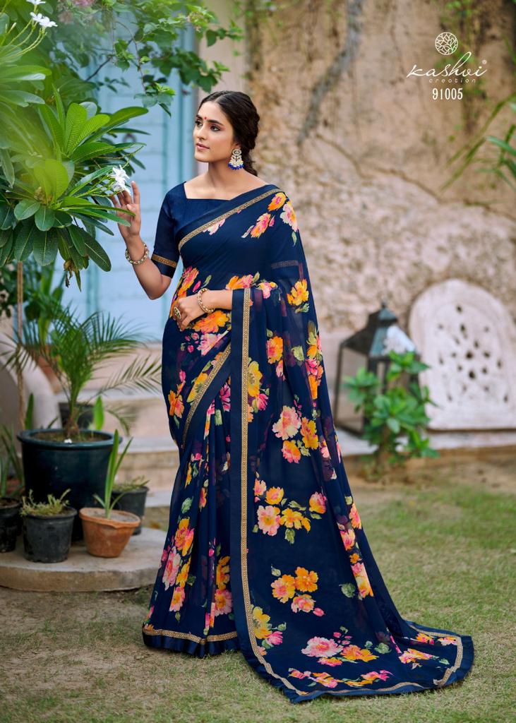 lt kashvi creation orchid vol 3 georgette elegant saree catalog