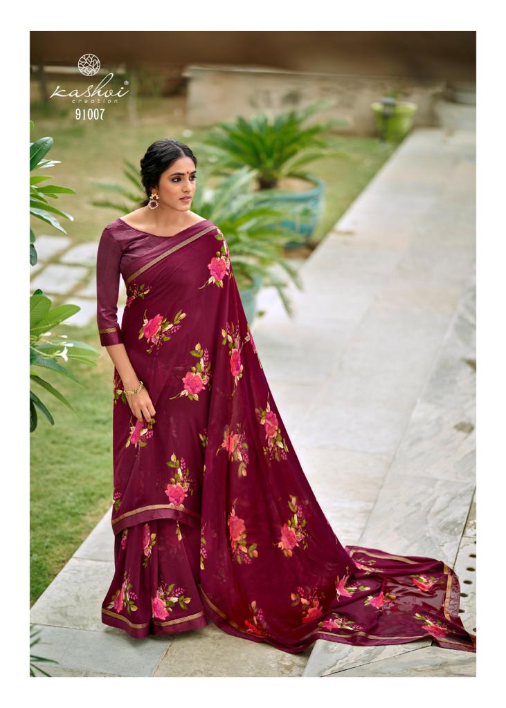 lt kashvi creation orchid vol 3 georgette elegant saree catalog