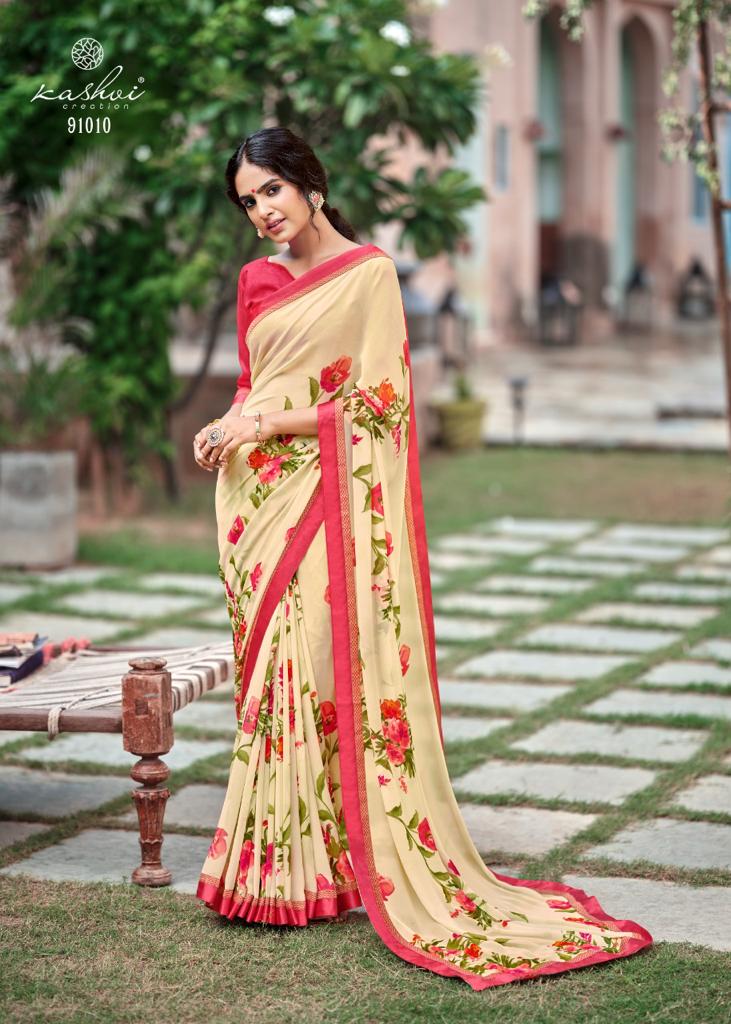 lt kashvi creation orchid vol 3 georgette elegant saree catalog