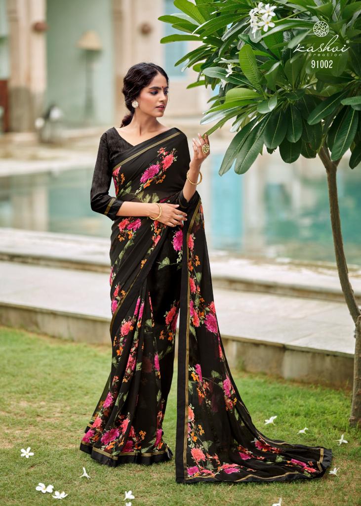 lt kashvi creation orchid vol 3 georgette elegant saree catalog