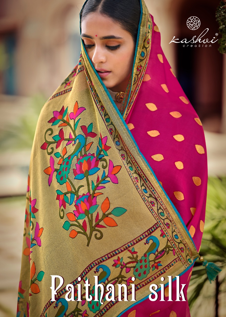 lt kashvi creation paithni silk braso gorgeous look saree catalog