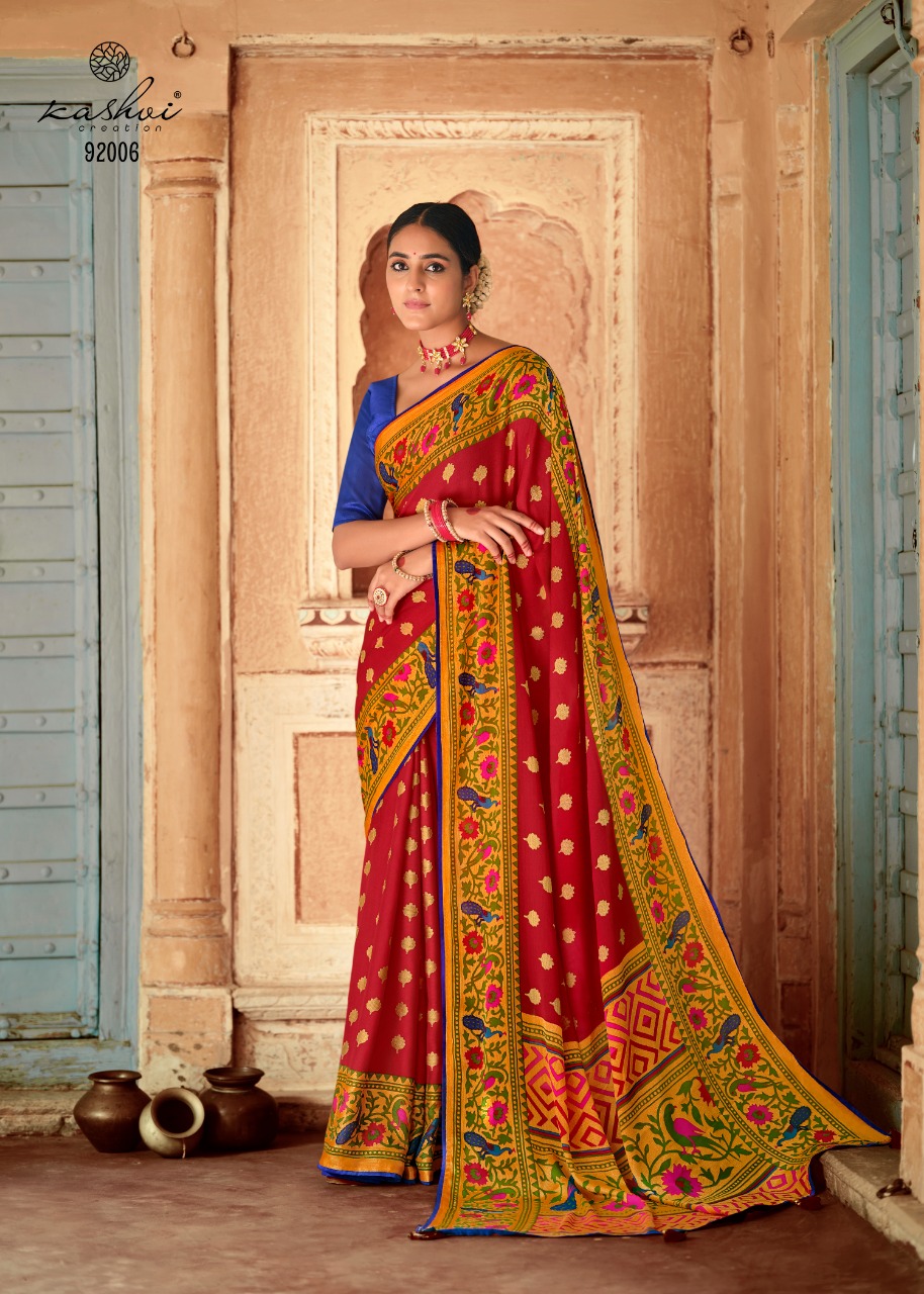 lt kashvi creation paithni silk braso gorgeous look saree catalog