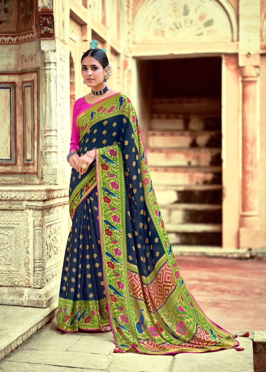 lt kashvi creation paithni silk braso gorgeous look saree catalog