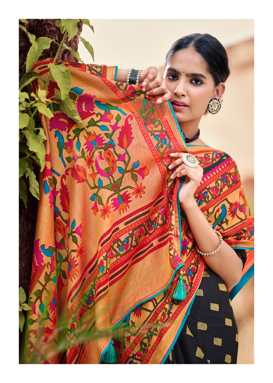 lt kashvi creation paithni silk braso gorgeous look saree catalog