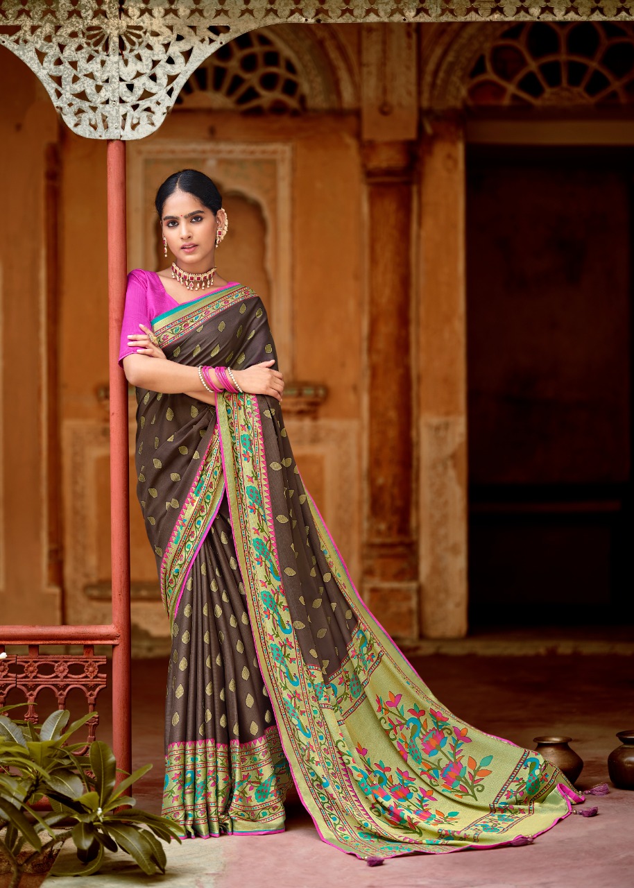 lt kashvi creation paithni silk braso gorgeous look saree catalog