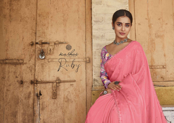 lt kashvi creation ruby chiffon exclusive look saree catalog