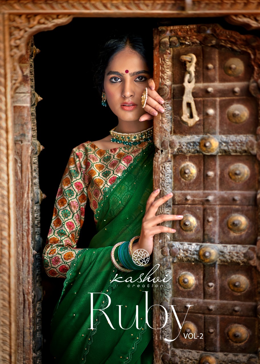 lt kashvi creation ruby vol 2 chiffon astonishing saree catalog