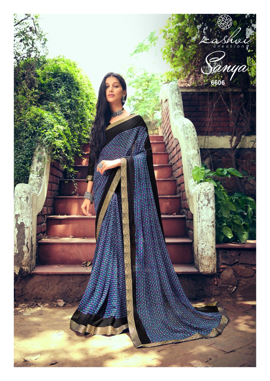 lt kashvi creation sanya shiffon exclusive print saree catalog