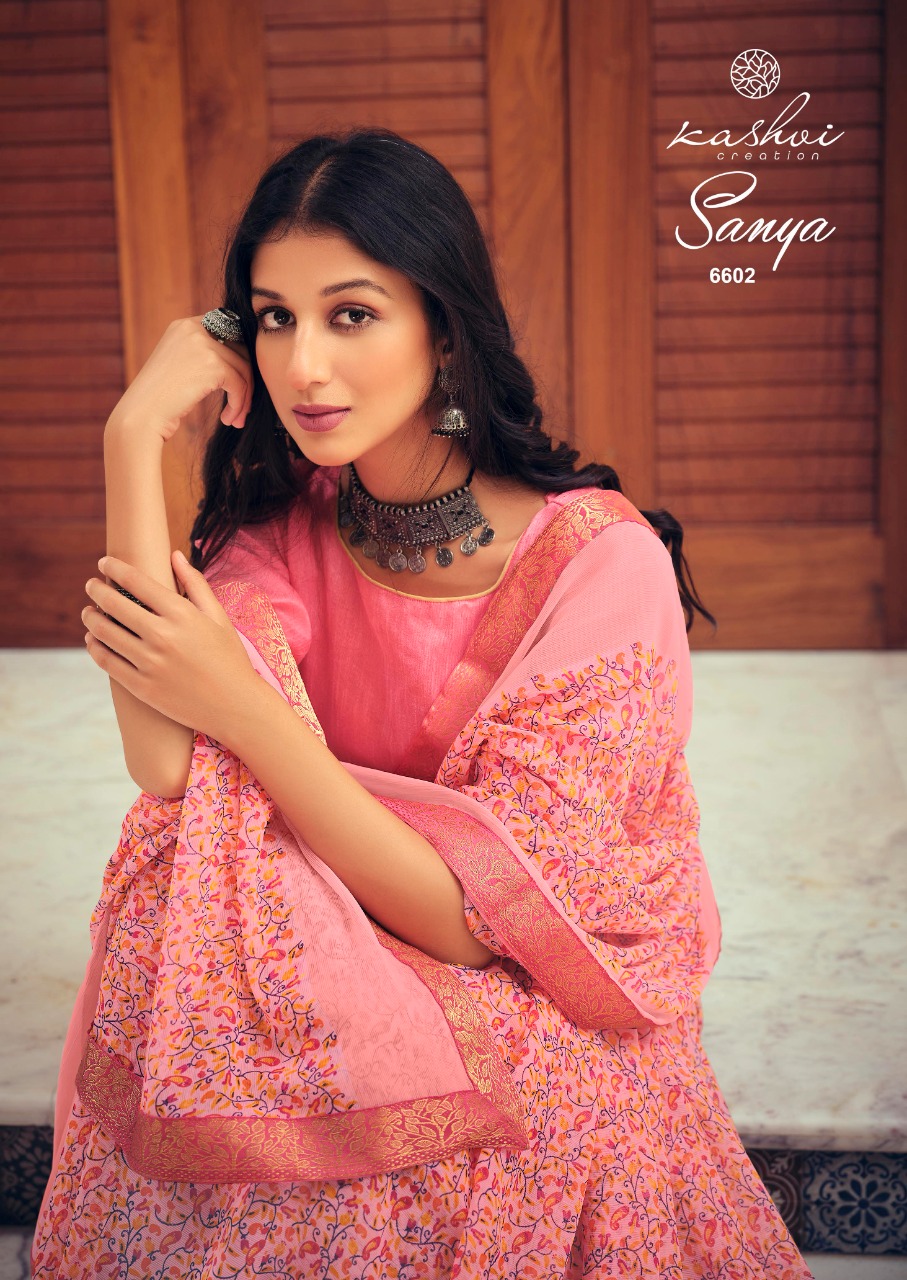 lt kashvi creation sanya shiffon exclusive print saree catalog