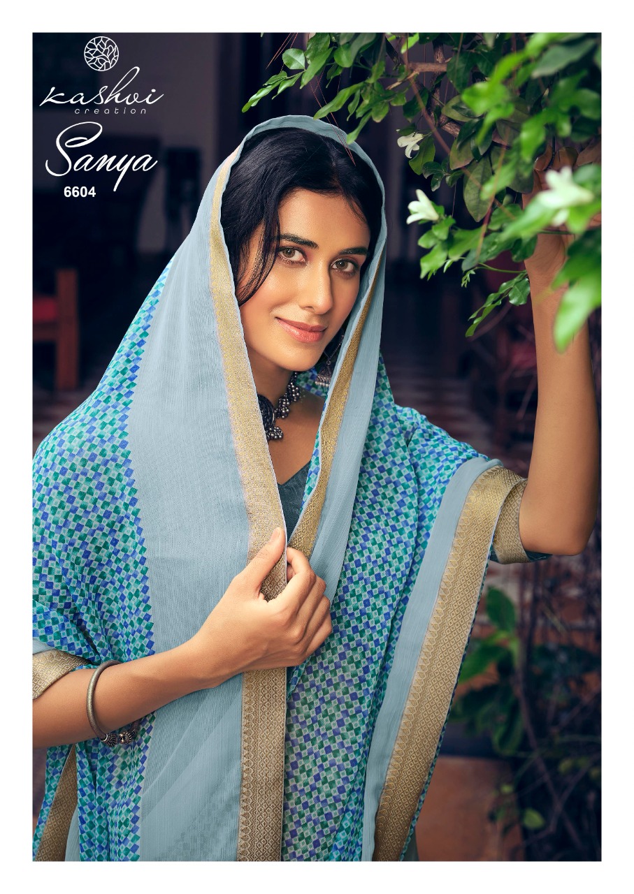 lt kashvi creation sanya shiffon exclusive print saree catalog