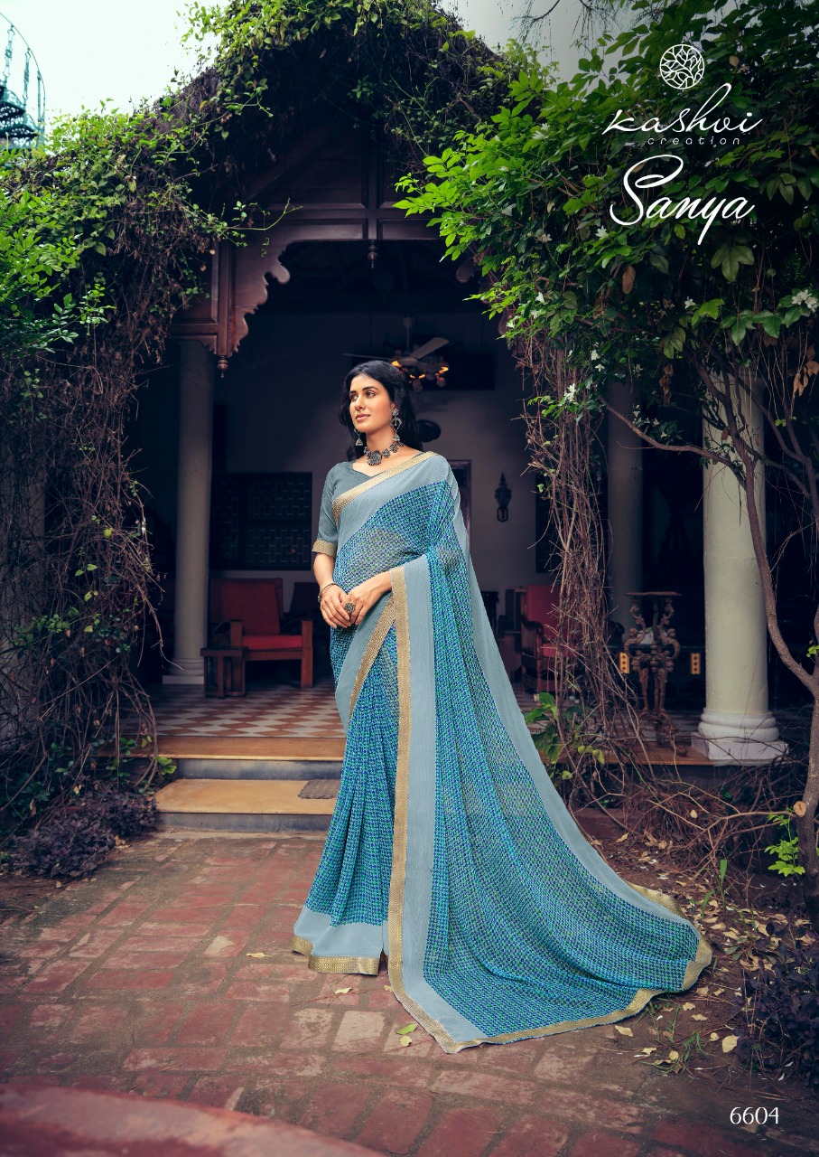 lt kashvi creation sanya shiffon exclusive print saree catalog