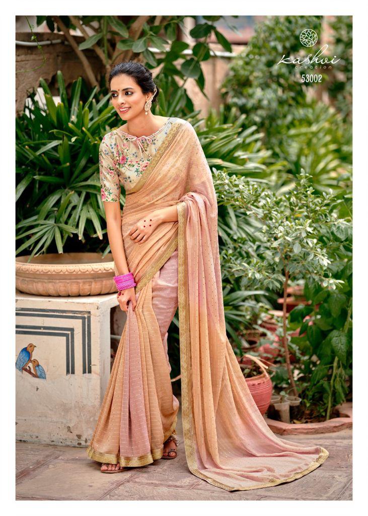 lt kashvi creation shraddha georgget elegant print saree catalog