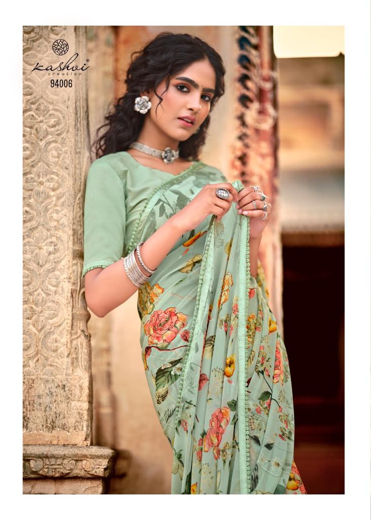 lt kashvi creation yashvi vol 2 georgget elegant print saree catalog