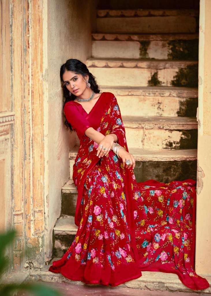 lt kashvi creation yashvi vol 2 georgget elegant print saree catalog