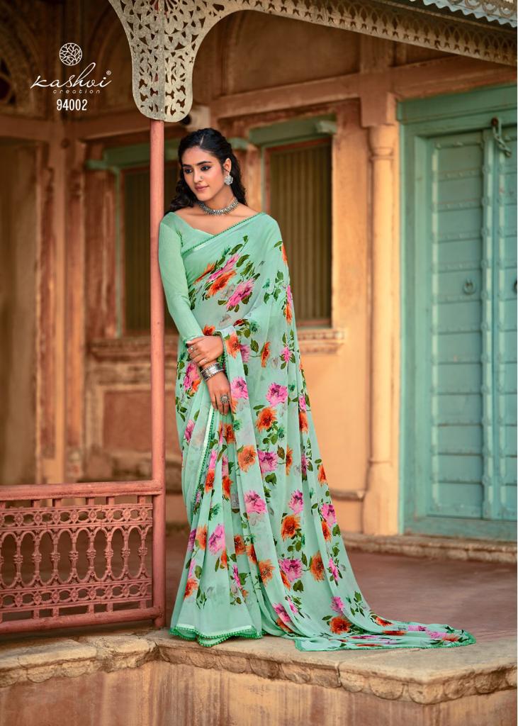 lt kashvi creation yashvi vol 2 georgget elegant print saree catalog