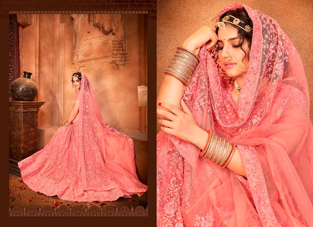 mrudangi maharani net satin elegant look lehngha catalog