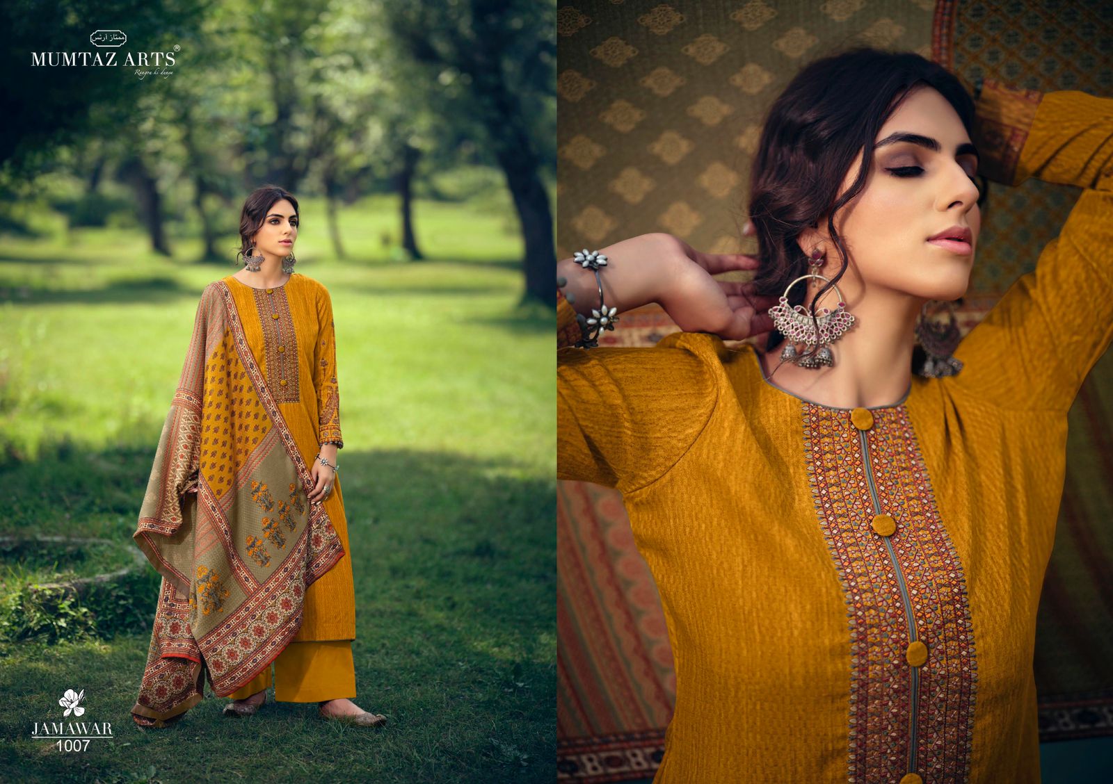 mumtaz art jamawar pashmina exclusive print salwar suit catalog