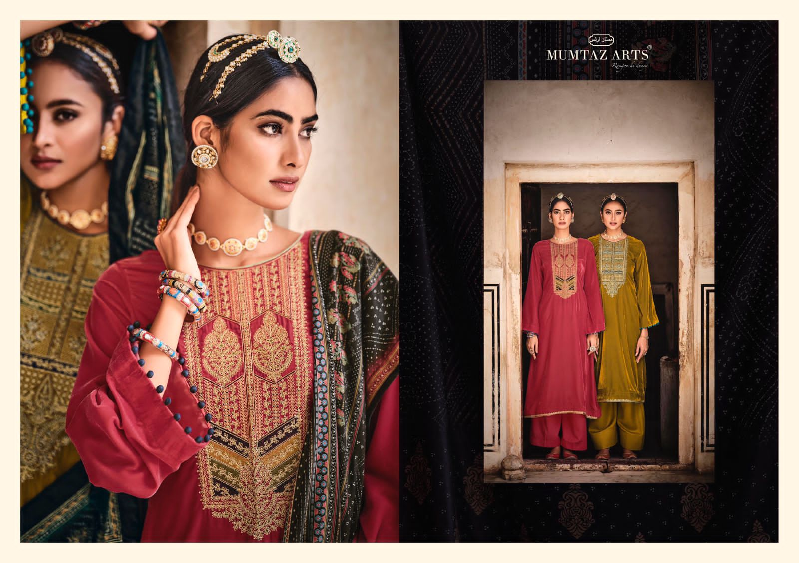 mumtaz arts tarruf velvet vol 3 nx velvet gorgeous look salwar suit catalog